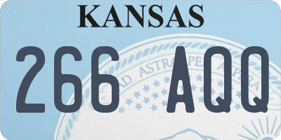 KS license plate 266AQQ