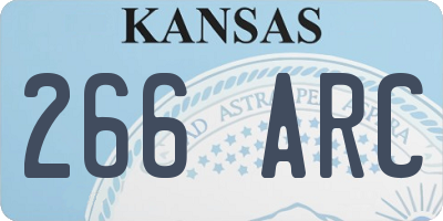 KS license plate 266ARC