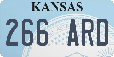 KS license plate 266ARD
