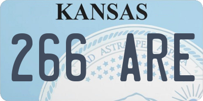 KS license plate 266ARE