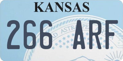 KS license plate 266ARF