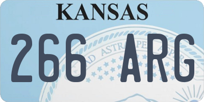 KS license plate 266ARG