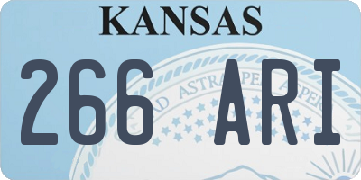 KS license plate 266ARI