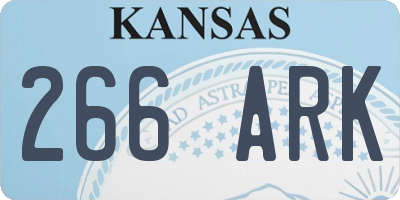 KS license plate 266ARK