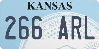 KS license plate 266ARL