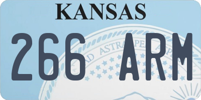 KS license plate 266ARM