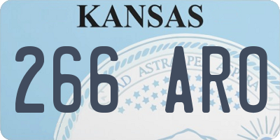 KS license plate 266ARO