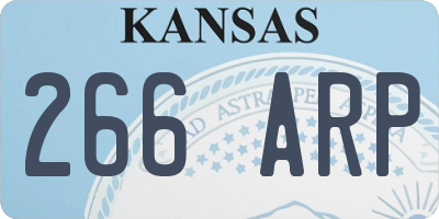KS license plate 266ARP