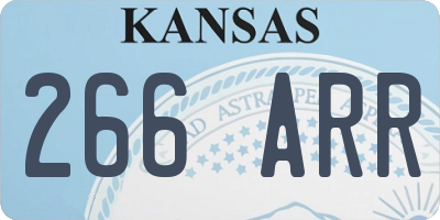 KS license plate 266ARR