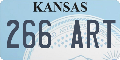 KS license plate 266ART