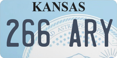 KS license plate 266ARY