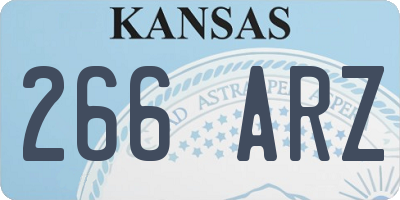 KS license plate 266ARZ