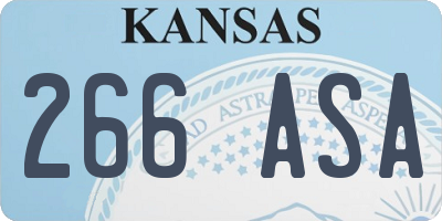 KS license plate 266ASA