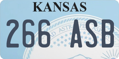 KS license plate 266ASB