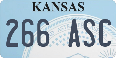 KS license plate 266ASC