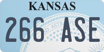 KS license plate 266ASE