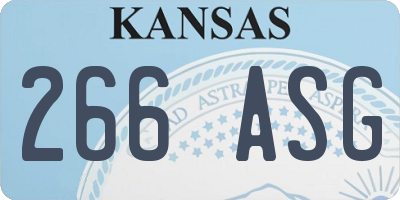 KS license plate 266ASG