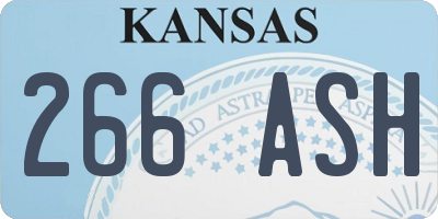 KS license plate 266ASH