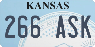 KS license plate 266ASK