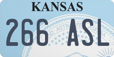 KS license plate 266ASL