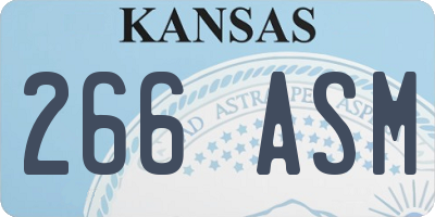 KS license plate 266ASM
