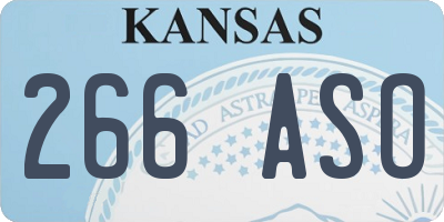 KS license plate 266ASO