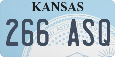 KS license plate 266ASQ