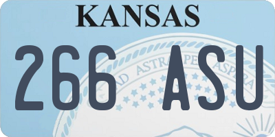KS license plate 266ASU
