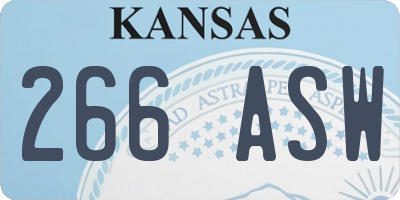 KS license plate 266ASW