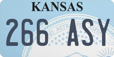 KS license plate 266ASY