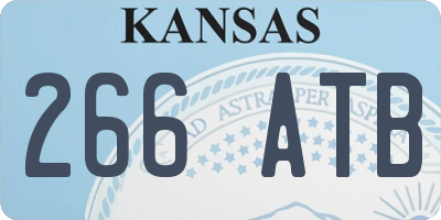 KS license plate 266ATB