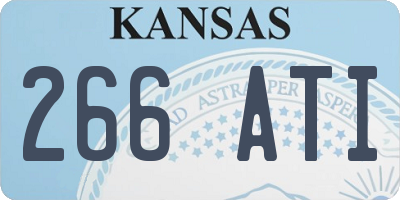 KS license plate 266ATI