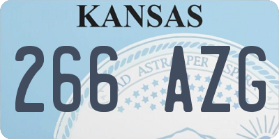 KS license plate 266AZG