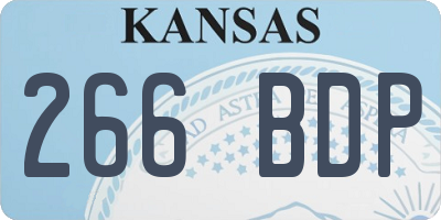 KS license plate 266BDP