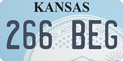 KS license plate 266BEG