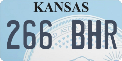 KS license plate 266BHR