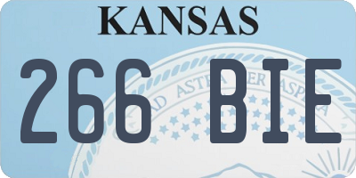KS license plate 266BIE