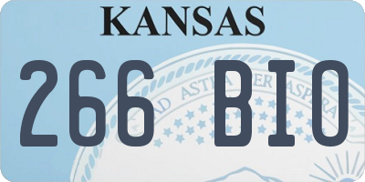 KS license plate 266BIO