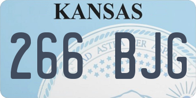 KS license plate 266BJG