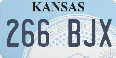 KS license plate 266BJX