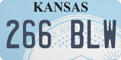KS license plate 266BLW