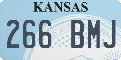 KS license plate 266BMJ