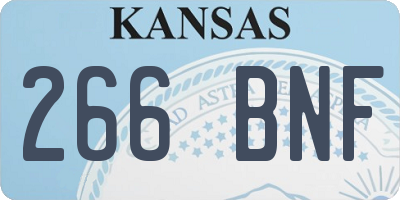KS license plate 266BNF