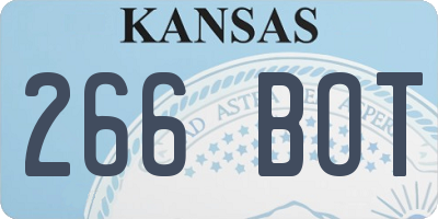 KS license plate 266BOT