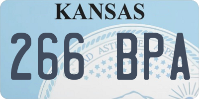 KS license plate 266BPA