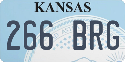KS license plate 266BRG