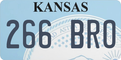 KS license plate 266BRO