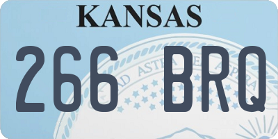 KS license plate 266BRQ