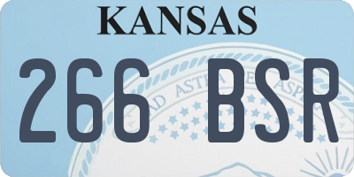 KS license plate 266BSR