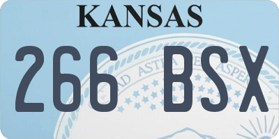 KS license plate 266BSX